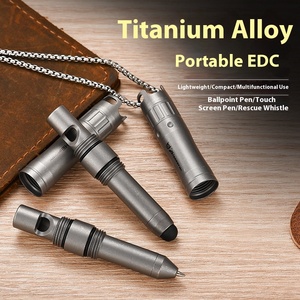 PioneerEDC Juego de Bolígrafos con Silbato de Aleación de Titanio, Silbato Duradero con Cabeza de Silicona para Entrenadores, Campismo, Senderismo, Teléfonos Móviles y Tabletas, Bolígrafo EDC - Product Image 2