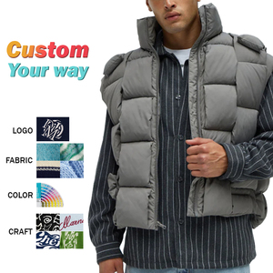 Chaleco de chaqueta de plumón de algodón corto sin mangas para hombre OEM de alta calidad - Product Image 1