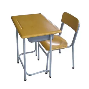 Sıcak satış MDF üst Metal çerçeve tek kişilik okul masası sandalye çekmece ile