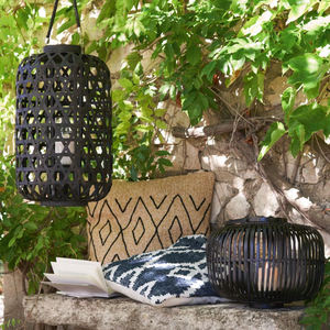 Handmade Modern Japanese Chinese Traditional Farmhouse Woven Bamboo/Rattan <b>Lampshade</b> Black Mysterious Color Craftsman Design - Product Image 4