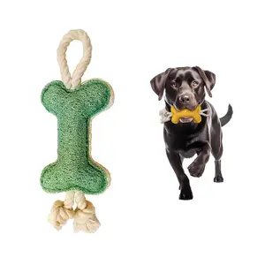 フェルト犬のおもちゃバイトプルーフ子犬きしむおもちゃ骨ペットチューペット用品フェルト犬フェルト犬のタグボートおもちゃ