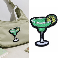 Patchs brodés personnalisés à sequins sur le thème des fruits d'été, motifs mignons pastèque, crème glacée, cocktail, à thermocoller pour vêtements, sacs, chapeaux