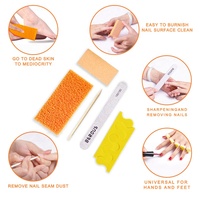 Kit de pedicura de 4 piezas, juego de 200, juego de pedicura empaquetado individualmente, almohadilla de piedra pómez, mini amortiguador, palo de madera, separadores de dedos
