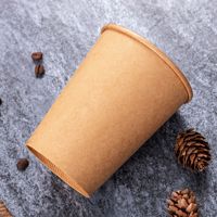 Gobelets en papier kraft épaissis modèle EU8 pour bureau et commerce, boissons chaudes, café, lait de soja, thé, jetables, personnalisables