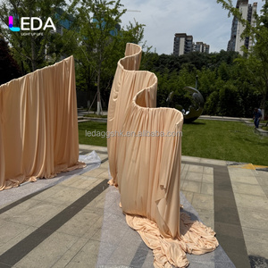 LEDA Custom Size And Colors Metal Wedding <b>Backdrop</b> Stage Decoration Adjustable Height S Shape Metal Wave Frame for Events - Product Image 5