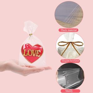 Bolsas de galletas con lazo torcido <span class=keywords><strong>dorado</strong></span>, embalaje de violonchelo para tratamiento de arroz Krispie, macarrones, <span class=keywords><strong>Brownie</strong></span>, caramelos de trufa y envoltura de regalo - Product Image 5