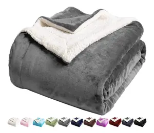 Mantas De Invierno Thick Throw Cobija flanella Coral Fleece coperta Sherpa calda a doppio strato