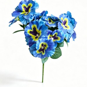 Magnifique Bouquet Artificiel de Pansy à Branche Unique Rose Blanc Bleu Orange – Composition Florale Décorative pour la Maison et le Bureau - Product Image 3