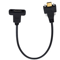 Câble d'extension USB Type C mâle vers femelle à montage sur panneau, câble de données à verrouillage par vis 10 Gbit/s pour équipement industriel