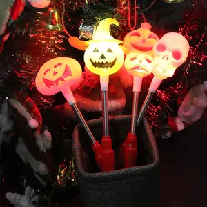 Новинка, светодиодная подсветка для Хэллоуина, фонарик в виде тыквы, рукоятка, Хэллоуин, детские игрушки для детей