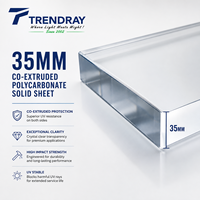 Plaque solide en polycarbonate transparente résistante aux intempéries, épaisseur 30 à 40 mm, procédé de co-extrusion, fournie directement par l'usine