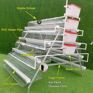 Cages à poulet double couche avec système de grattoir, grattoir de manucure pour élevage de volaille - Product Image 2