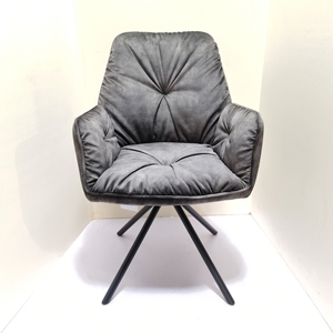 Super forte elegante casa nordica interna piena <span class=keywords><strong>imbottita</strong></span> da pranzo <span class=keywords><strong>sedia</strong></span> in velluto grigio tessuto per ristorante - Product Image 3