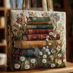 Bolso Tote de Hombro Unisex con Estampado Floral de Elefante y Bordado 3D, Cierre Deslizante, Acolchado, Dos Correas - Product Image 4