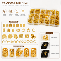 Set Aksesoris Dreadlock, Perhiasan Rambut, Manik-manik, Cincin, Jepit untuk Kepang, Rambut Terpilin, Dekorasi Gaya Rambut DIY