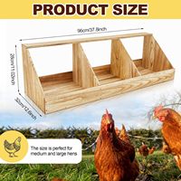 Pondoir en Bois à 3 Compartiments pour Poules, Accessoire de Poulailler avec Collecte d'Œufs