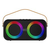 Speaker Portabel BKK 20W Dual Driver TWS Stereo RGB LED Sistem Audio Nirkabel dengan 2 Mikrofon untuk Pesta Karaoke