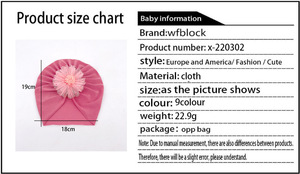 2022夏季新款薄款可爱婴儿头巾花可爱儿童女童学步帽婴儿新生五角星平纹平纹派对头饰 - Product Image 6