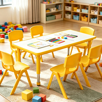 Meubles de classe pour enfants en gros : Ensemble table et chaise modulaires colorés et réglables, idéal pour l'école et la maternelle, gain de place