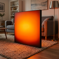 LUZ Lampe Murale LED Déco Art Déco pour Chambre, en Aluminium et Acrylique, avec Gradation Intelligente, Ambiance Lever/Coucher de Soleil, Contrôle par Bouton/APP