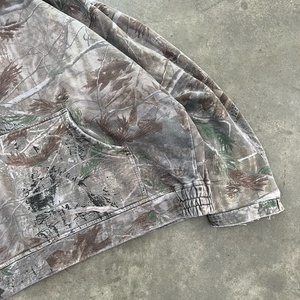 เสื้อฮู้ดดี้พิมพ์ลายต้นไม้ผ้าฝ้าย 100% แบบ OEM สั่งทำพิเศษ ทรงโอเวอร์ไซส์ ลายพราง ล้างสีแบบเอซิด ซิปหน้า ใช้เทคนิคเอนไซม์วอช สำหรับฤดูหนาว - Product Image 6