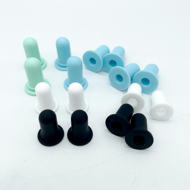 China Factory Child Proof Rubber Teat Essential Oil Black White Blue Green Silicone Head Dropper Bulbs for Pipette