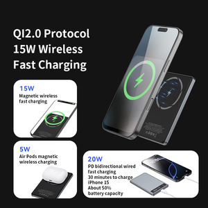 Cargador portátil de 5000mAh, Banco de energía inalámbrico magnético fino PD 20W, paquete de Batería <span class=keywords><strong>Externa</strong></span> de carga rápida <span class=keywords><strong>para</strong></span> <span class=keywords><strong>iPhone</strong></span> 16 AirPods - Product Image 3