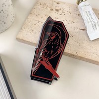YJL Nouvelle Pince à Cheveux Halloween Design Corbeau Lumineux Grande Taille 9 CM Horreur Cercueil Vente en Gros Pinces à Cheveux