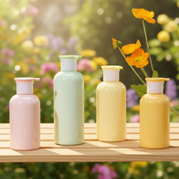 Botol Pompa Sampo & Lotion Tubuh Mewah PET Silinder 300ml Tersedia, dengan Cetak Sablon Kustom Warna Pink/Kuning/Hijau
