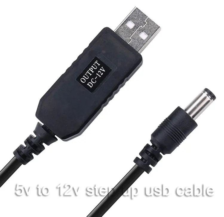 สาย USB 12V 5V ถึง12V DC DC ตัวแปลงสเต็ปมา5V ถึง12V สาย USB สำหรับพัดลมเราเตอร์ WIFI