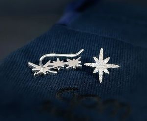 Bijoux de mode Xinfly, or véritable 18 carats et diamant naturel, hexagramme asymétrique bilatéral, boucles d'oreilles - Product Image 4