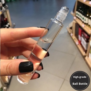 High-End 10ml Transparent Glass <b>Roller</b> for Ball Dispensing Bottle Portable Cylinder Shape for <b>Perfume</b>/Bath Oil - Product Image 1