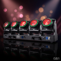 Barre de lumière LED mobile 5x120W RGB Jaune Citron avec anneau Halo DMX RDM 5 têtes, faisceau Tornado pour scène, DJ, club, événement
