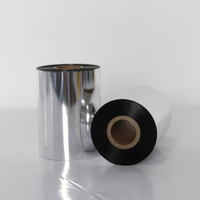 Etiqueta de papel adhesiva 110mm x 300m Cinta de impresión Cinta de resina de cera Tinta para impresoras de transferencia térmica de código de barras