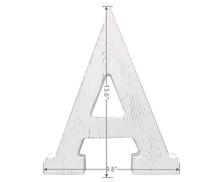 Letras de decoración de madera extra grandes, letras blancas desgastadas de madera, bloque de bricolaje, signo de palabras, alfabeto, colgante independiente para el hogar - Product Image 6