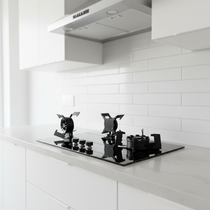 Cucina a gas pieghevole da 73 cm con 3 fuochi, piano in vetro nero, GPL/Gas Naturale - Product Image 5