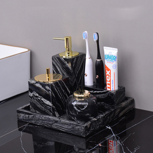 Juegos de Baño de Mármol de Lujo Personalizados, 6, 8 y 12 Piezas, Mueble de Baño Moderno, Accesorios de Baño, Juego de Muebles para Lavabo - Product Image 1