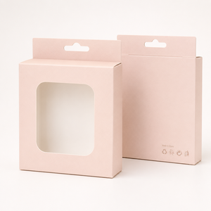 Custom Die-Cut Hanging Hole Clear View Window Foldable Paper Boxes White Cardboard <b>Display</b> Packaging Bulk Supply Custom Print - Product Image 1