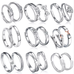Sunstar Classic Wedding Engagement Promise Rhodium Plated Pave Setting 925 <strong>Sterling</strong> <strong>Silver</strong> Couple <strong>Ring</strong> <strong>Set</strong> - Product Image 4