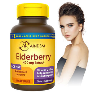 Capsules de Vitamine C à base de baies de sureau fiables et efficaces, capsules de sureau noir, capsules de zinc pour le soutien immunitaire, capsules dures - Product Image 1