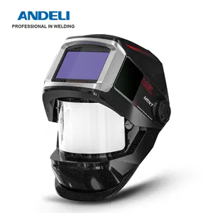 ANDELI-casque de soudage à grande vue, masque de soudage à obscurcissement automatique avec vue latérale, lentille de soudage numérique, couleur véritable, 4 capteurs d'arc