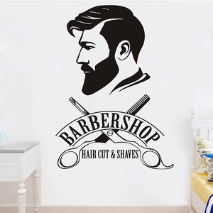 Adesivo <span class=keywords><strong>da</strong></span> barbiere 3d in vinile autoadesivo per la decorazione della parete del negozio - Product Image 5
