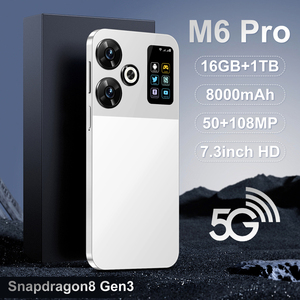 Großhandel M6 Pro 7,3-Zoll-Smart-Handy 50 108 megapixel 8000mAh Akku mit großer Kapazität Android 14 5G Dual-Sim-LED-Anzeige 16GB ROM - Product Image 4