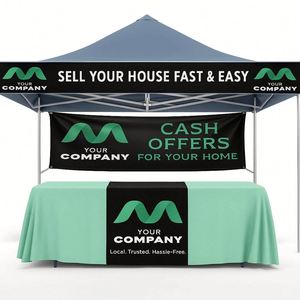 Trois bannières personnalisées, bannière de stand sur mesure pour salon artisanal, affichez votre logo et le nom de votre entreprise, chemin de table, stand pop-up - Product Image 4