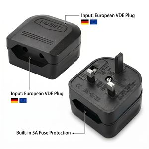 <strong>Uk</strong> Plug <strong>Adapter</strong> <strong>Eu</strong> <strong>to</strong> <strong>Uk</strong> Plug Adaptor Converter 2 Pin <strong>to</strong> 3 Pin Europe <strong>to</strong> <strong>Uk</strong> BS CE BS-1363 UKCA Approval - Product Image 1