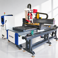 Routeur CNC à bois 3 axes avec dispositif rotatif et ATC pour la sculpture 3D de bois massif, de pieds de table et de chaise, et de pièces en bois rondes