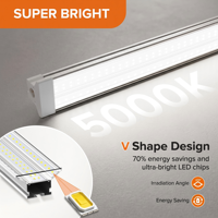 Nouvelles lampes LED super lumineuses 130LM/W de 48 pouces et 96 pouces, éclairage de plafond connectable pour garage, entrepôt, usine