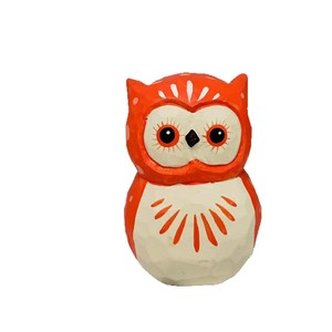 Figurine d'hibou en bois massif sculpté à la main, décoration de bureau et de maison, cadeau d'anniversaire, artisanat - Product Image 5