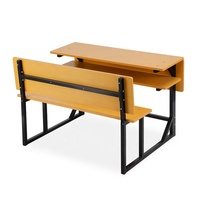 Mobilier scolaire pour les appels d'offres gouvernementaux du Moyen-Orient : Table et banc en bois, pupitre scolaire double avec banc