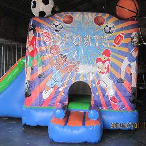 Castillo inflable combinado de fútbol y baloncesto para alquiler comercial en fiestas infantiles - Product Image 1